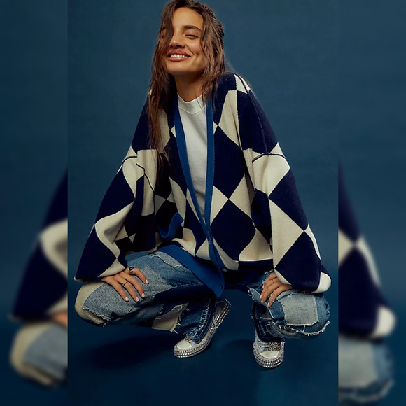 We The Free - Free People Manny Cardi - Navy Combo  - Medium - Picture 2 of 10